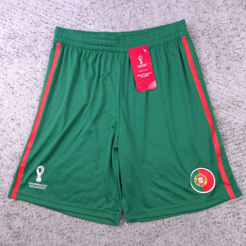 Portugal Soccer Shorts Mens Medium Fifa World Cup 2022 Football Futbol Green NWT